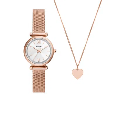 Fossil Mod. Carlie Special Pack + Necklace Gwwt1 In Gold