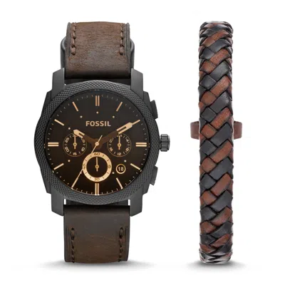 Fossil Mod. Machine - Special Pack + Bracelet Gwwt1 In Brown