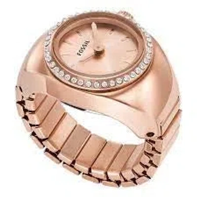 Fossil Women's Watch Ring Two-hand Rose Gold-tone Stainless Steel 15mm In Rose Gold Tone