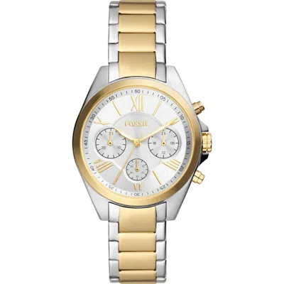 Fossil Modern Courier Chronograph Two-tone Bracelet Watch, 36mm In Two Tone