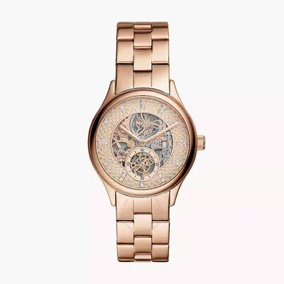 Fossil Modern Sophisticate Automatic Rose Gold Dial Ladies Watch Bq3651