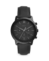 Fossil Men's Neutra Chronograph Black Leather Strap Watch 44mm In Black