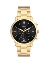 Fossil Men's Neutra Chronograph Gold-tone Stainless Steel Watch, 44mm In Black/gold