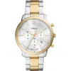 Fossil Neutra Chronograph Two Tone Stainless Steel Watch, 44mm In Two Tone