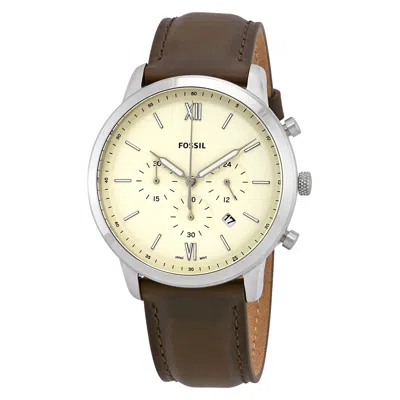 Fossil Neutra Chronograph Cream Dial Brown Leather Men's Watch Fs5380