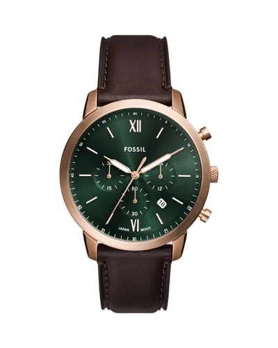 Fossil Men's Neutra Chronograph Brown Leather Watch 44mm