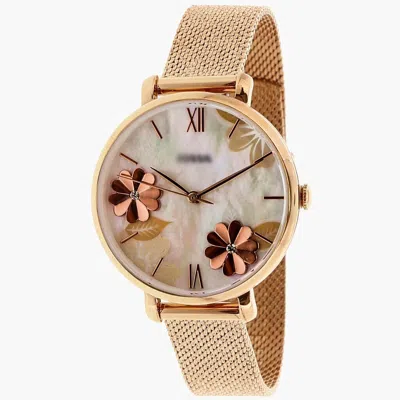Pre-owned Fossil Original  Es4534 Women Jacqueline Floral Rose Gold Tone Watch