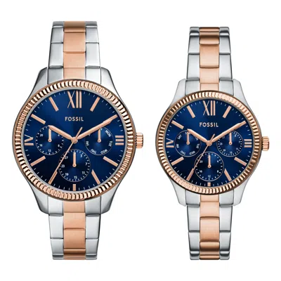 Fossil Outlet Men's Rye Multifunction Two-tone Stainless Steel Watch In Gold