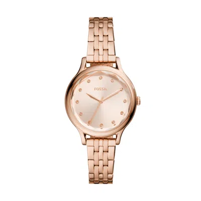Fossil Outlet Women's Laney Three-hand, Rose Gold-tone Stainless Steel Watch In Multi