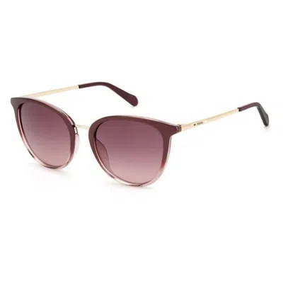 Fossil Pink Round Ladies Sunglasses Fos 2117/g/s 0lhf 3x 55 In Brown