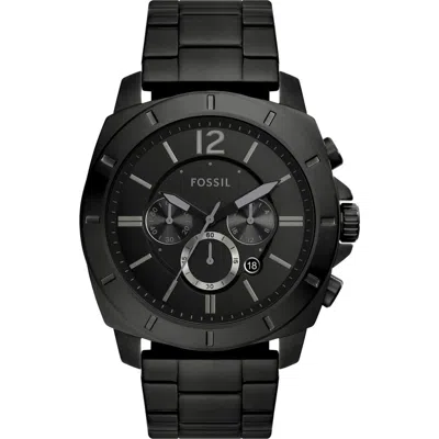Fossil Privateer Bracelet Strap Chronograph Watch, 48mm In Black