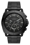 Fossil Privateer Chronograph Bracelet Watch, 48mm In Black
