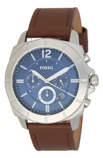Fossil Privateer Chronograph Brown Leather Watch