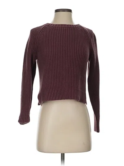 Pre-owned Fossil Pullover Sweater In Burgundy