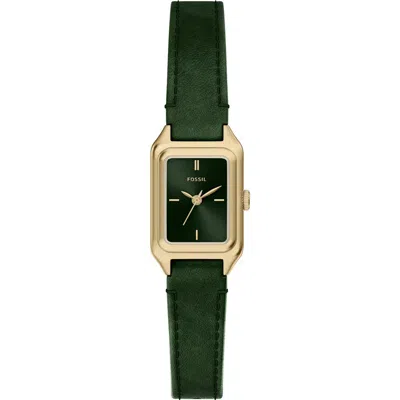 Fossil Raquel Mini Leather Strap Watch In Green