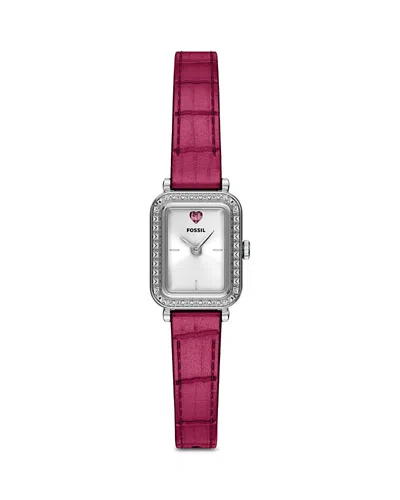 Fossil Women's Raquel Two-hand Pink Leather Watch, 18mm
