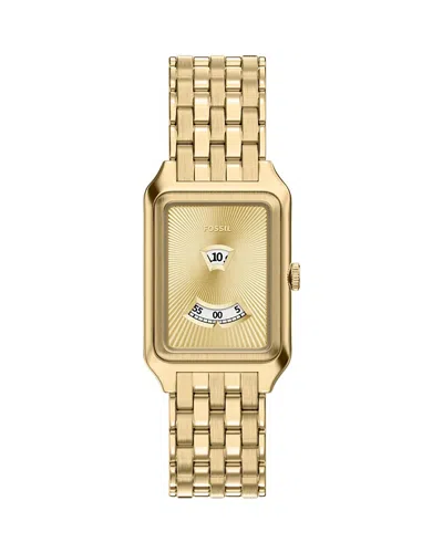 Fossil Raquel Mystery Hour Watch, 26mm X 40mm In Gold