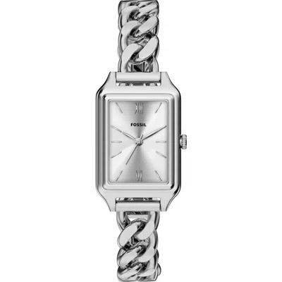 Fossil Raquel Tank Curb Chain Bracelet Watch, 23mm X 38mm In Metallic