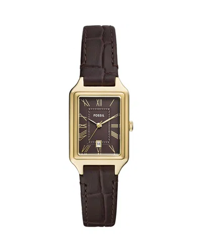 Fossil Raquel Three Hand Watch, 23mm X 38mm In Brown