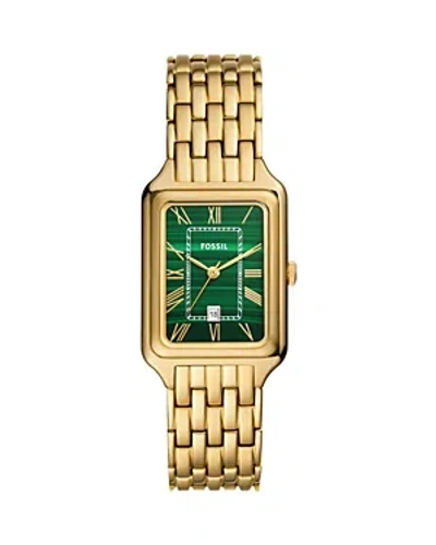 Fossil Raquel Watch, 26mm X 32mm In Green/gold