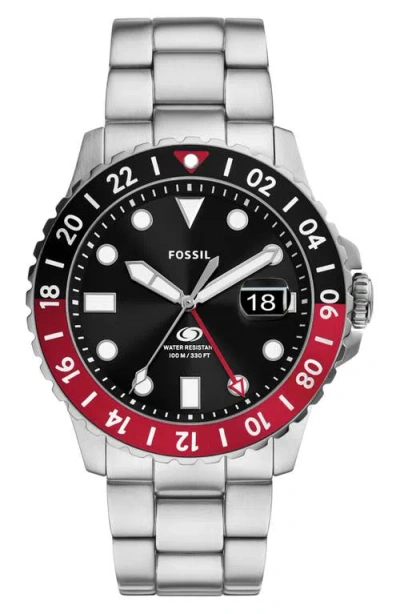 FOSSIL FOSSIL RED GMT BRACELET WATCH, 46MM