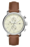 Fossil Rhett Leather Strap Watch, 42mm