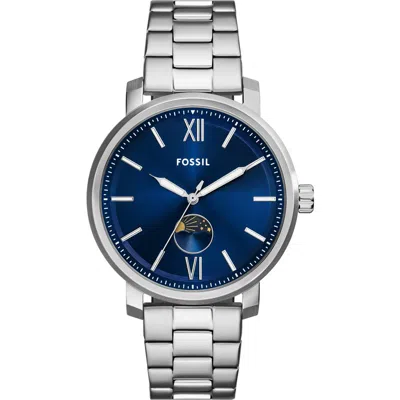 Fossil Rhett Moon Phrase Bracelet Watch, 43mm In Silver