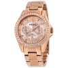 FOSSIL FOSSIL RILEY MULTI-FUNCTION ROSE GOLD-PLATED LADIES WATCH ES2811