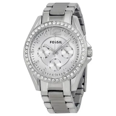 Fossil Riley Multi-function Silver Dial Ladies Watch Es3202 In White