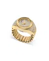 Fossil Women's Watch Ring Three-hand Gold-tone Stainless Steel Watch, 15mm In Gold/gold
