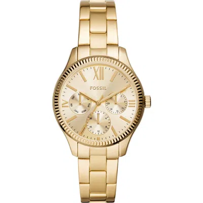 Fossil Rye Bracelet Strap Multifunction Watch, 36mm In Gold