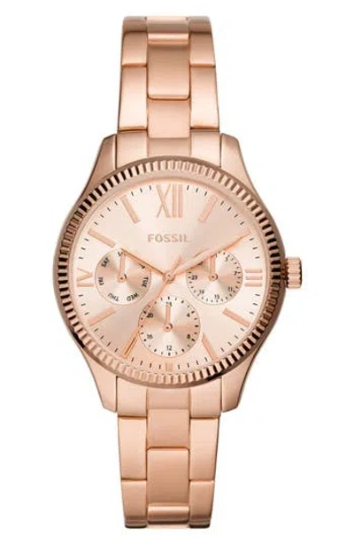 Fossil Rye Bracelet Watch, 36mm In Rose Gold