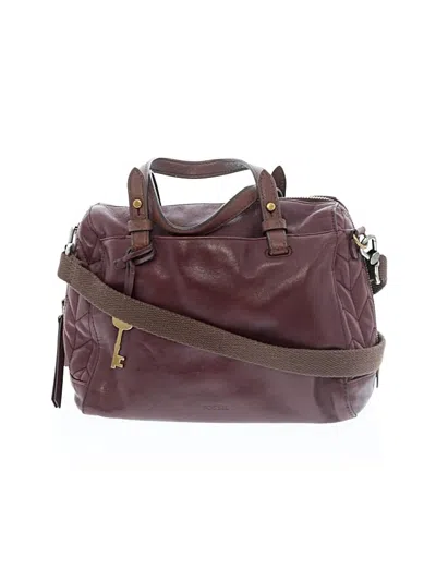 Pre-owned Fossil Satchel In Burgundy