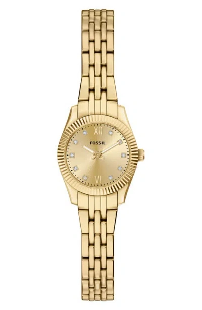 Fossil Scarlette Mini Bracelet Watch, 20mm In Gold