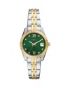 Fossil Women's Scarlette Green Dial Watch In Green/two-tone