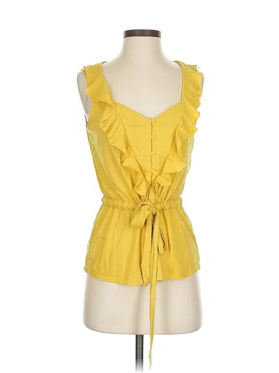 Pre-owned Fossil Sleeveless Blouse In Yellow