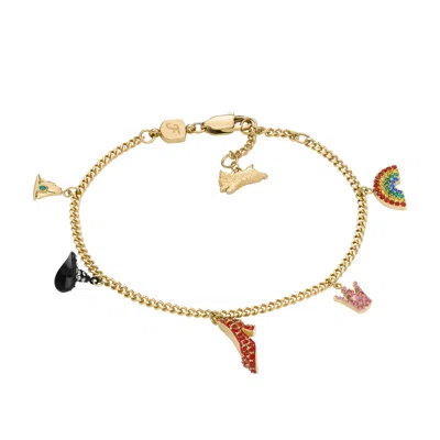 Fossil Special-edition Two-tone Stainless Steel Charm Bracelet In Gold