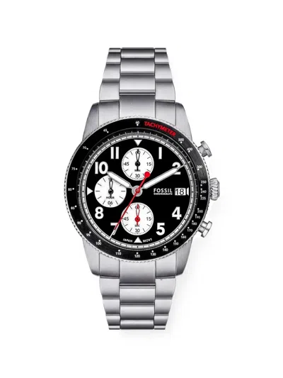Fossil Sport Tourer Chronograph, 42mm In Black/silver