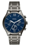 Fossil Men's Fenmore Midsize Multifunction, Smoke-tone Stainless Steel Watch In Metallic