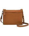 Fossil Taryn Leather Crossbody Bag In Saddle