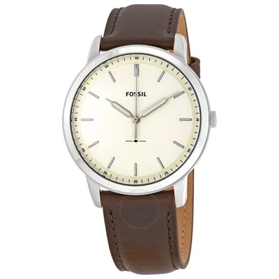 Fossil The Minimalist Cream Dial Men's Watch Fs5439 In Brown