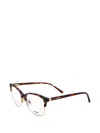 Fossil 톨토이즈셸 브로우라인 프레임 안경 In Brown