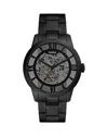 Fossil Townsman Automatic Black Stainless Steel Watch, 44mm In Clear/black