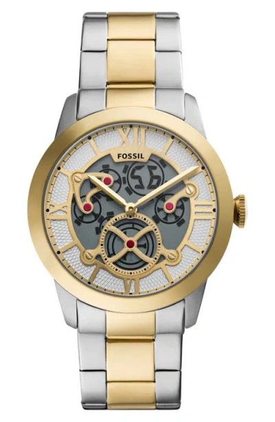 Fossil Townsman Big Tic Ana-digi Watch, 42mm In Two Tone