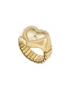 Fossil Women Heart Watch Ring Watch In Gold/gold