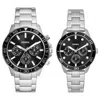 Fossil Unisex His And Hers Multifunction, Stainless Steel Watch Set In Black