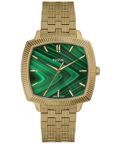 Fossil Unisex Nick Jonas X Machine Luxe Malachite Gold-tone Stainless Steel Watch, 37mm
