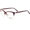 Fossil Women's 53mm Raspberry Opticals In Brown