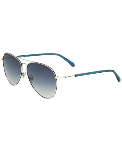 Fossil Women's 58mm Light Gold Sunglasses In Blue