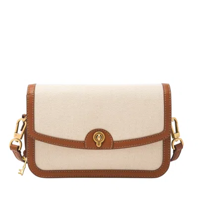 Fossil Women's Ainsley Cotton And Linen Crossbody In Beige